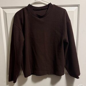 Zara Dark Brown Crewneck Sweater
